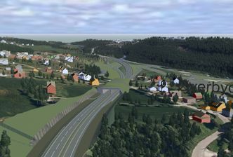 Hjelsetkrysset sett fra vest mot østenden av prosjektet. Foto:  Statens vegvesen