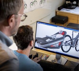 Buddy X1 er starten på en serie nye produkter. Her driver Eker Design med konseptutvikling av en sykkelvogn. Foto:  Eker Design