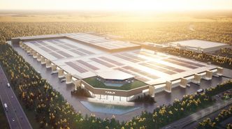 Slik ser Tesla for seg at Giga Berlin skal se ut når fabrikken er klar. Illustrasjon: Tesla
