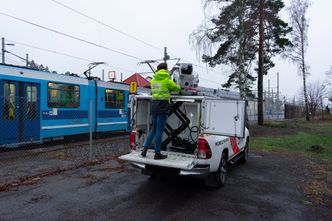 Det tar ikke lang tid å sette opp utstyret, og for å gjennomføre selve skanningen, trenger man bare å kjøre opp og ned trikkeruten. Foto: DeltaV