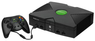 Microsoft Xbox med den opprinnelige Duke-kontrolleren. Foto: Evan Amos