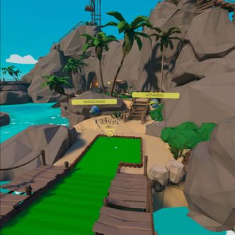 MINIGOLF: Dette er en populær pauseaktivitet for de ansatte i Spinn Arktiekter. Skjermbilde: Spinn Arkitekter