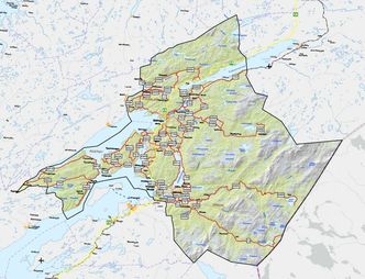 Kart over veinettet i Steinkjer-kontrakten. Illustrasjon: Trøndelag fylkeskommune