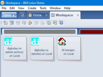 Digi.no (en periode kalt digitoday.no) ble kjørt på Lotus Notes og Domino mellom 1996 og 2003. Vi har fortsatt en kopi av databasene fra den gang. Skjermbilde:  Digi.no