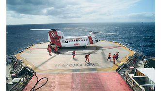Helikopter Service anskaffet Boeing 234LR i 1983. Foto:  Arnulf Husmo/Norsk oljemuseum