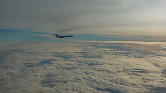 En B-1B Lancer sørvest i Norge 26. februar. Foto:  Airman 1st Class Colin Hollowell
