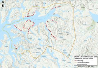Og her har vi de veiene i Ofoten som kommer inn i kontrakten fra og med 2023. Illustrasjon: Nordland fylkeskommune