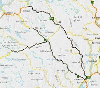 Kart over riksveiene som inngår i kontrakten. Illustrasjon:  Vegkart/Statens vegvesen