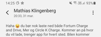 Det holder med «bare» tre apper for å lade elbilen, ifølge min gode kollega.