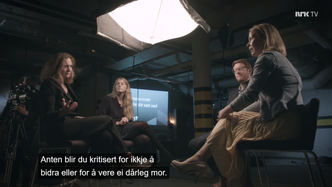 Tonne debatterte likestilling i NRK-programmet Einig. Skjermbilde:  NRK