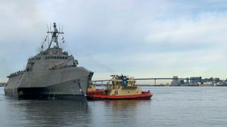 USS Gabrielle Giffords ankom San Diego-basen etter 17 måneder til havs 31. januar 2021. Foto: Petty Officer 2nd Class Robert P
