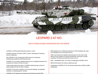 Faksimile fra nettsida Leopard2A7.no.