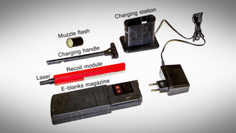 Bestanddelene i E-blankssystemet. Foto: Green Ammo