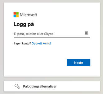 Påloggingssiden ser tilforlatelig ut. Skjermbilde:  Norsis