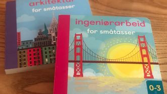 Det finnes bøker om både arkitektur og ingeniørfag rettet mot de aller minste barna. Foto: Gabrielle Graatrud