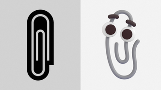Bindersen oppdateres fra gammel design til en modernisert versjon av Clippy Illustrasjon: Microsoft Design