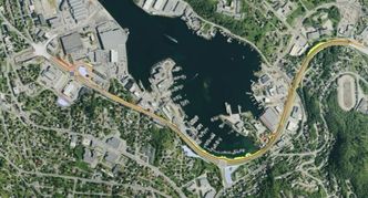 Denne modellen viser veistrekningen som skal bygges om. Illustrasjon: Statens vegvesen
