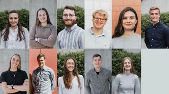 Øverst fra venstre: Amna Gonilovic, Viola Frederikke Loktu Telstø, Håkon Selstad Thingbø, Torkel Manne, Siri Hauso, Henrik Vassdal. Nederst fra venstre: Marthe Muri Skalmerås, Karl Magnus Torgrimsen, Nadja Grozdanic, Gaute Lund Berg, Sarah Løvald. Foto:  Ragnhild Heggem Fagerheim/COWI