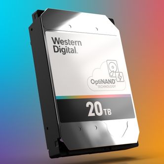 Denne harddisken fra Western Digital skal støtte OptiNAND-teknologien og romme 20 terabyte med data. Illustrasjonsfoto: Western Digital