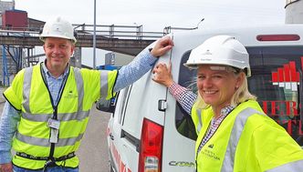 Skjalg Aasland, leder Utvikling og Byggforvaltning, og Tone Rabe, leder Industriparkdrift, begge Herøya Industripark AS.
