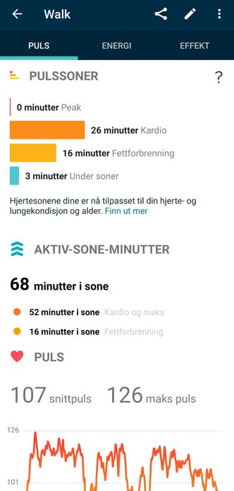 Gå en tur: Er du ute og går vil du kunne se hvordan hjertet har jobbet under turen i appen. Foto: Odd Richard Valmot
