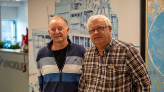 Harald Dyb (t.v.) og Ivar Andersen i Syncrolift AS. Foto: TUM Studio