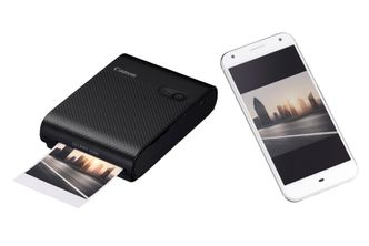 Med Canons Selphi Square QX10 får du polaroidliknende bilder skrevet ut fra telefonen, i bedre kvalitet og mye billigere. Foto: CANON INC.