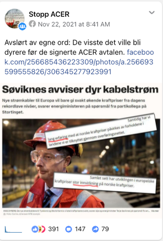 Skjermdump fra Facebook.