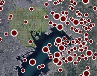 Registrerte jordskjelv i det sentrale Tokyo. Skjermbilde: Digi.no
