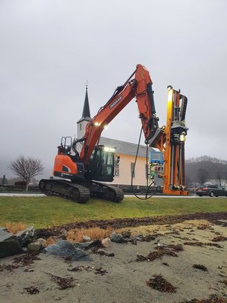 Boretårnet er produsert av svenske Geotech, som produserer spesialrigger for geoboringer. Foto:  Norsk Bergsikring