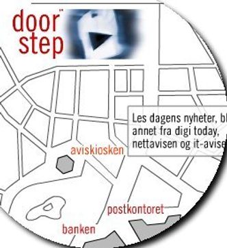 Doorstep: Utsnitt fra bykartet. Illustrasjon:  Doorstep