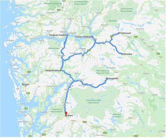 Kart over kontraktsområdet. Illustrasjon: Statens vegvesen