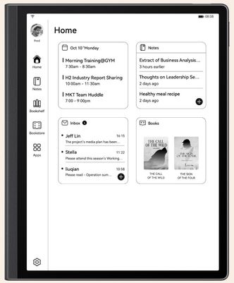 Skrivebrettet har blant annet kalender- og e-post-funksjonalitet. Illustrasjon: Huawei