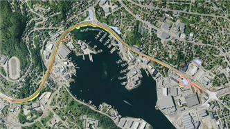 Delprosjekt Kanebogen-Margrethe Jørgensens vei skal sikre Harstad en framtidsrettet innfartsåre. Illustrasjon: Statens vegvesen