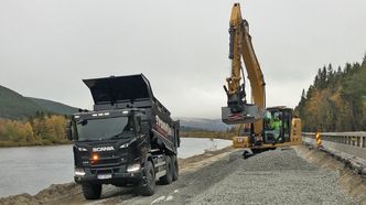 Tronfjell Maskin har vært en pådriver for store mengder Glasopor i prosjektet Rv. 3 Alvdal–Tynset. Foto: Tronfjell Maskin