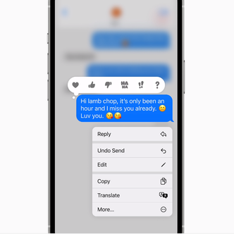 Messages-appen får betydelige oppdateringer som blant annet lar brukere angre sendte meldinger. Foto: Apple