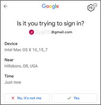 Forepørsel-basert totrinnsverifisering av denne typen kan omgås av Malibot, og det samme kan Google Authenticator-løsningen. Foto: F5 Labs
