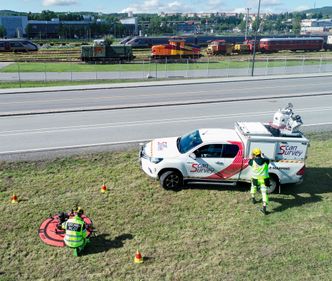 Bil og drone – klare for nye felles oppdrag!