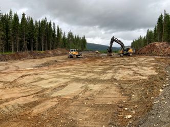 Mye skog må vike for ny E6 Fjerding-Grøndalselv nord i Trøndelag. Foto:  Statens vegvesen