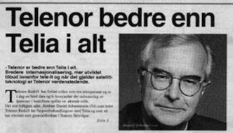 Intervju i Nordens Nyheter med generaldirektør i svenske Statens Järnvägar (SJ), Daniel Johannesson. Faksimile: Nordens Nyheter
