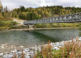 Interimsbrua som ble satt opp i oktober 2020. Foto:  Norconsult