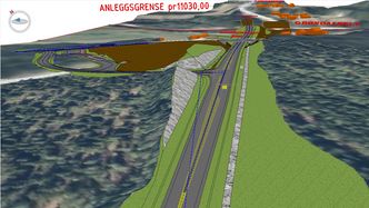 Trimble Connect: Grøndalselv, fra modell.