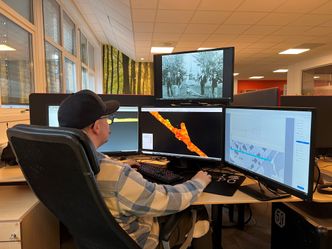 Martin i Scan Survey, her uten dykkerdrakt, gassmåler og motorisert åndedrettsvern.