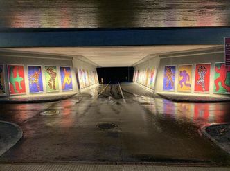 Utsmykkingen av undergangen er gjort av elever på Gausel skole. Foto:  Rogaland fylkeskommune