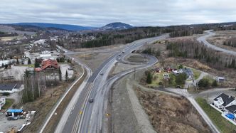 Det nye Sandvollkrysset, sett sørfra. Foto: Statens vegvesen