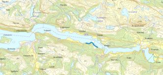 Den blå streken representerer strekningen som skal bygges ut. Illustrasjon: Vestland fylkeskommune