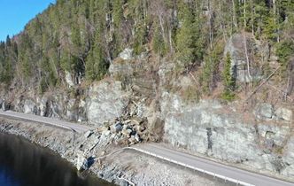 Det har rast ved Langnesberga rett som det er. Foto:  Statens vegvesen