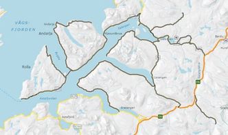 Kart over området for Astafjordkontrakten. Illustrasjon: Troms og Finnmark fylkeskommune