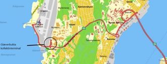 Terminalen ligger like ved flyplassen. Illustrasjon: Statens vegvesen