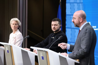 Krigen i Ukraina dominerte dette toppmøtet. Her er kommisjonens president Ursula von der Leyen, Ukrainas president Volodymyr Zelenskyj og presidenten i Det europeiske råd Charles Michel. Foto: Det europeiske råds pressetjeneste
